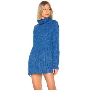 FREE PEOPLE Blue Knit Eleven Oversized Sweater